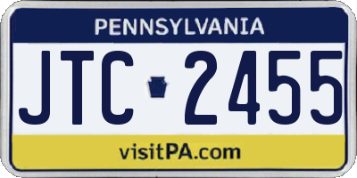 PA license plate JTC2455