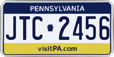 PA license plate JTC2456