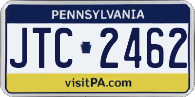 PA license plate JTC2462