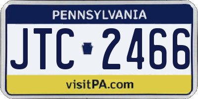 PA license plate JTC2466