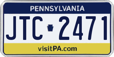PA license plate JTC2471
