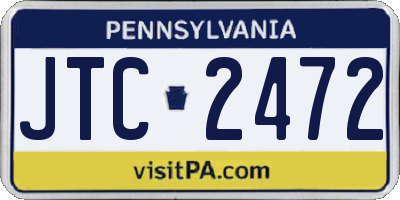PA license plate JTC2472