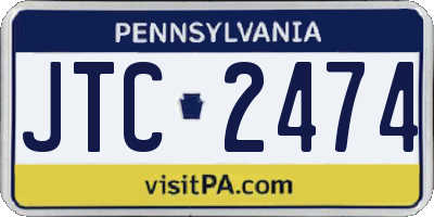 PA license plate JTC2474