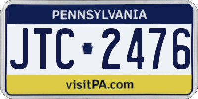 PA license plate JTC2476