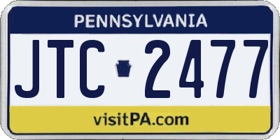 PA license plate JTC2477