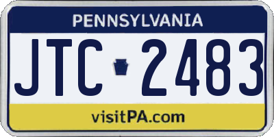 PA license plate JTC2483