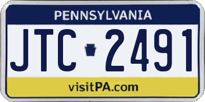 PA license plate JTC2491