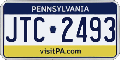 PA license plate JTC2493