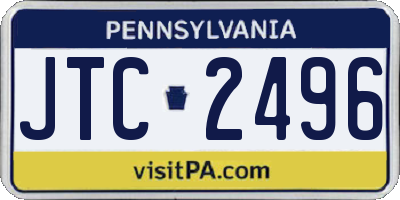 PA license plate JTC2496