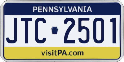 PA license plate JTC2501