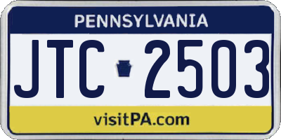 PA license plate JTC2503