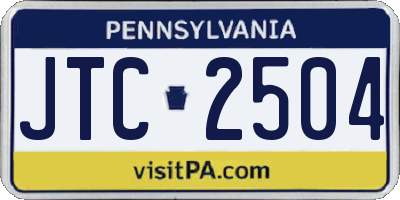 PA license plate JTC2504