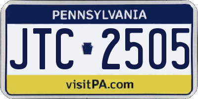 PA license plate JTC2505