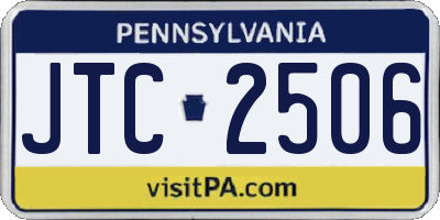 PA license plate JTC2506