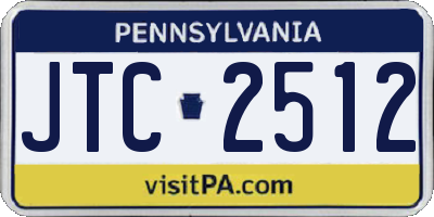 PA license plate JTC2512