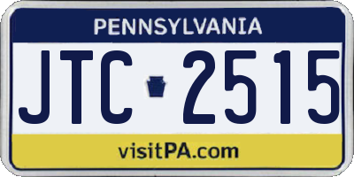 PA license plate JTC2515