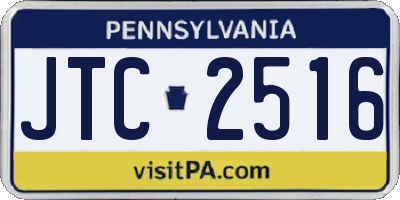 PA license plate JTC2516