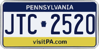 PA license plate JTC2520