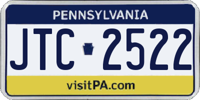 PA license plate JTC2522
