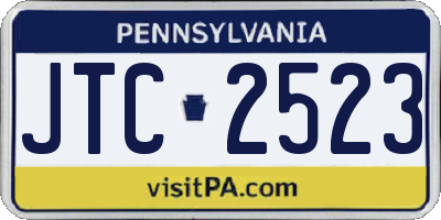 PA license plate JTC2523