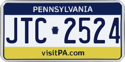 PA license plate JTC2524