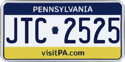 PA license plate JTC2525