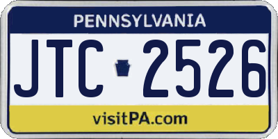 PA license plate JTC2526