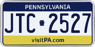 PA license plate JTC2527