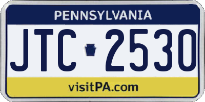 PA license plate JTC2530