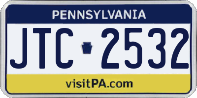 PA license plate JTC2532