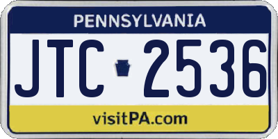 PA license plate JTC2536