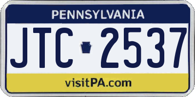 PA license plate JTC2537