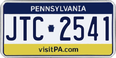 PA license plate JTC2541