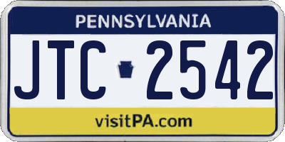 PA license plate JTC2542