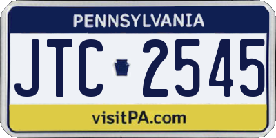 PA license plate JTC2545