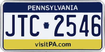 PA license plate JTC2546