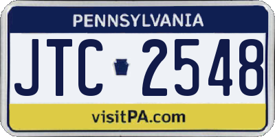 PA license plate JTC2548