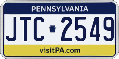 PA license plate JTC2549