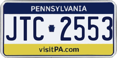 PA license plate JTC2553