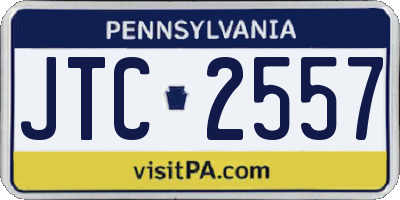 PA license plate JTC2557