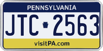 PA license plate JTC2563