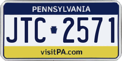 PA license plate JTC2571