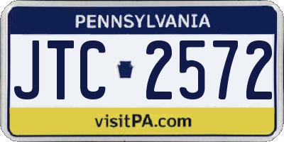 PA license plate JTC2572