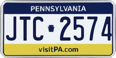 PA license plate JTC2574