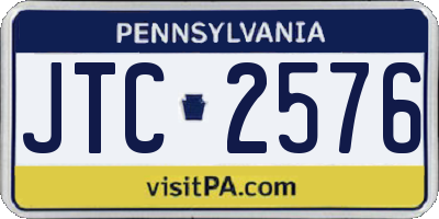 PA license plate JTC2576