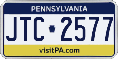 PA license plate JTC2577
