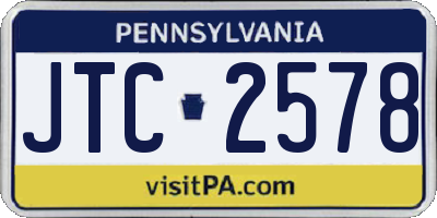 PA license plate JTC2578