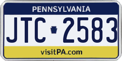 PA license plate JTC2583