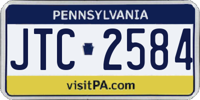PA license plate JTC2584