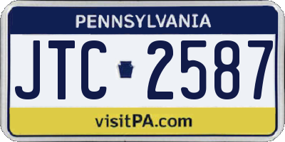 PA license plate JTC2587